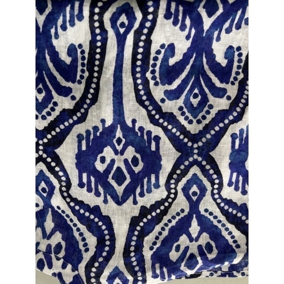 Chico's Ikat Poncho Linen White/Blue - Picture 8 of 8